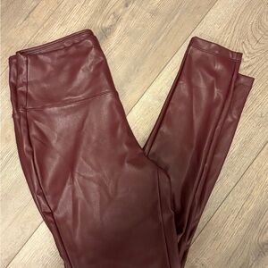 Zenana Outfitters Maroon Faux Leather Leggings
